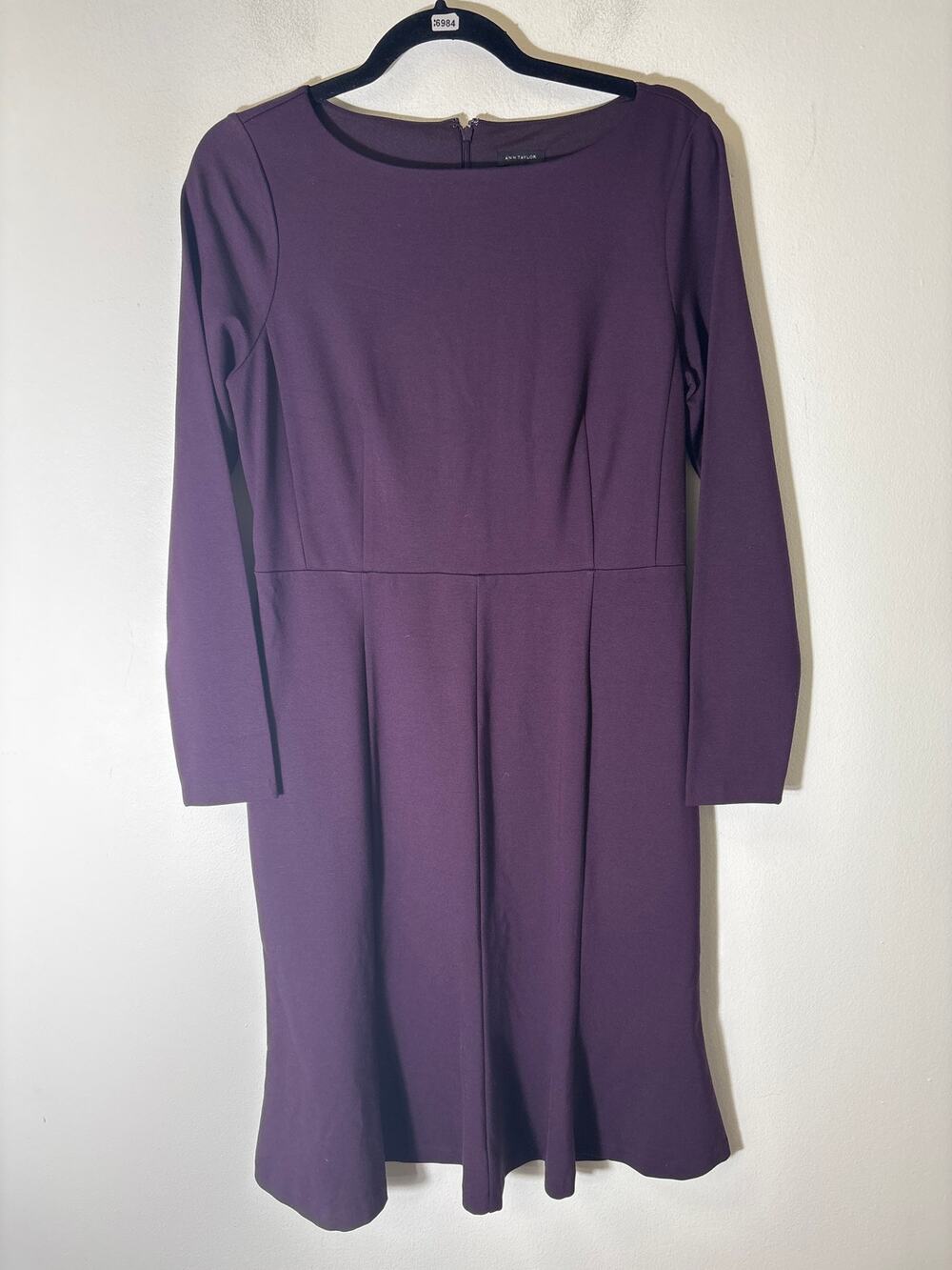 Ann Taylor Plum Long Sleeve Midi Dress Sz 6
